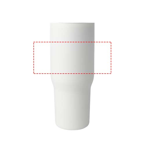 Gobelet Bronx de 900 ml en acier inoxydable recyclé certifié RCS, isolation sous vide avec cuivre et couvercle à double fonction: Tout autour · Sérigraphie circulaire