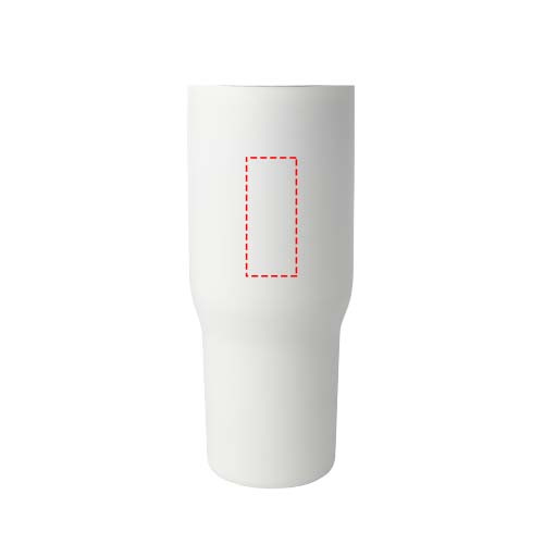 Gobelet Bronx de 900 ml en acier inoxydable recyclé certifié RCS, isolation sous vide avec cuivre et couvercle à double fonction: Face avant · Gravure laser