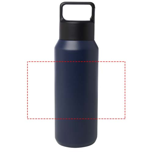 Bouteille isotherme sous vide avec couche de cuivre Astra 600 ml, en acier inoxydable recyclé certifié RCS: Tout autour · Sérigraphie circulaire
