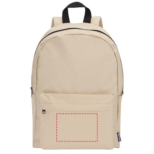 Sac à dos urbain Byron pour ordinateur portable de 14 pouces, en matières recyclées GRS, 16 L: Face avant · Transfert DTF