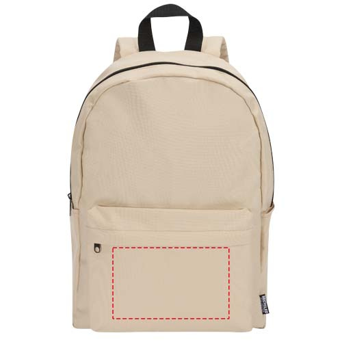 Sac à dos urbain Byron pour ordinateur portable de 14 pouces, en matières recyclées GRS, 16 L: Face avant · Sérigraphie