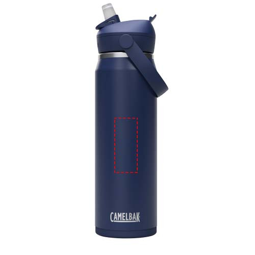 Bouteille isotherme sous vide Camelbak® Thrive Flip VSS 740 ml en acier inoxydable avec paille rabattable: Face avant · Tampographie