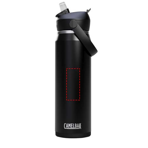 Bouteille isotherme sous vide Camelbak® Thrive Flip VSS 740 ml en acier inoxydable avec paille rabattable: Face avant · Tampographie
