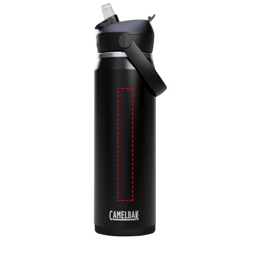 Bouteille isotherme sous vide Camelbak® Thrive Flip VSS 740 ml en acier inoxydable avec paille rabattable: Face avant · Gravure laser