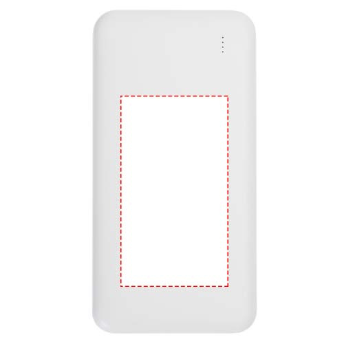 Batterie externe Intan 10000 mAh 10 W en plastique recyclé: Face avant · Doming en quadrichromie