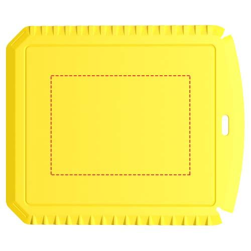 Grattoir à glace rectangulaire Thrym en plastique recyclé: Face avant · Sérigraphie