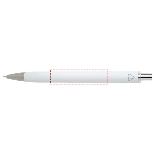 Stylo à bille Feld en matières recyclées RCS à finition métallique, encre noire: Tout autour · Sérigraphie circulaire