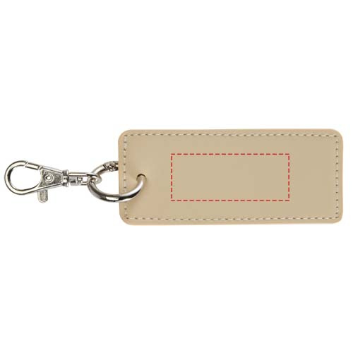 Porte-clés breloque rectangulaire Resi Plus en matières recyclées GRS: Face avant · Gravure laser