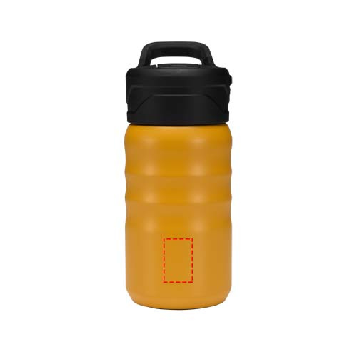Gourde sport Knox 350 ml à double paroi en acier inoxydable recyclé RCS: Face avant · Gravure laser