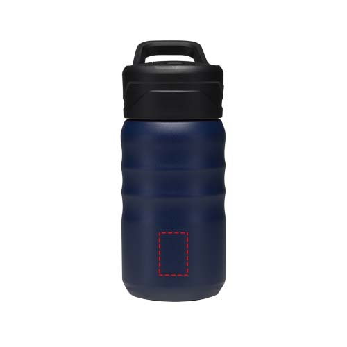 Gourde sport Knox 350 ml à double paroi en acier inoxydable recyclé RCS: Face avant · Gravure laser