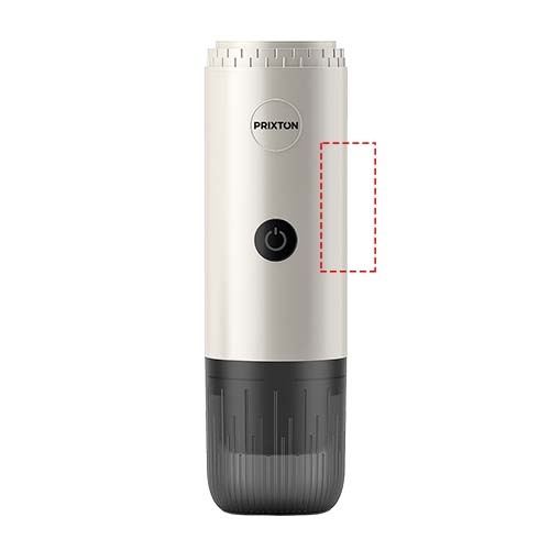 Prixton Roma, cafetière portable: Côté gauche · Tampographie