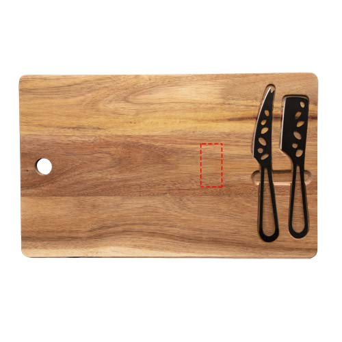Planche à fromage et couteaux SCX.design K06: Face avant · Gravure laser