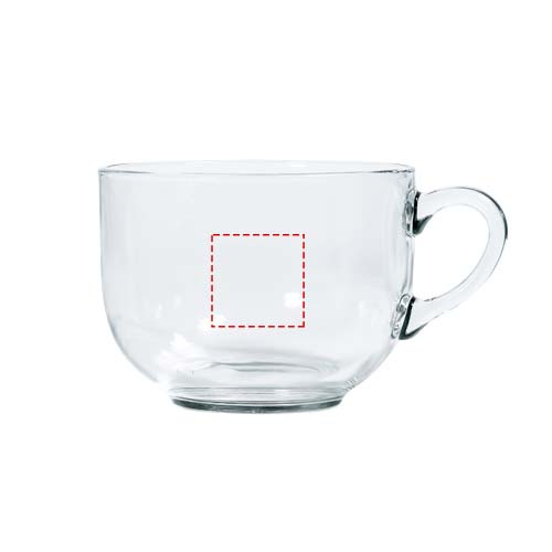 Mug en verre de 700 ml Citizen Green Breakfast: Face avant · Gravure laser