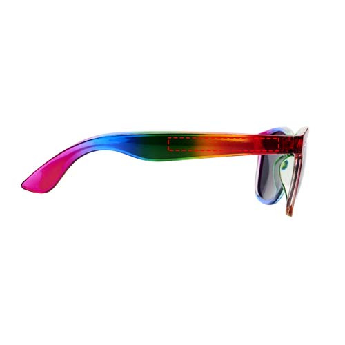 Sun Ray — tęczowe okulary przeciwsłoneczne: Right temple · Padprint