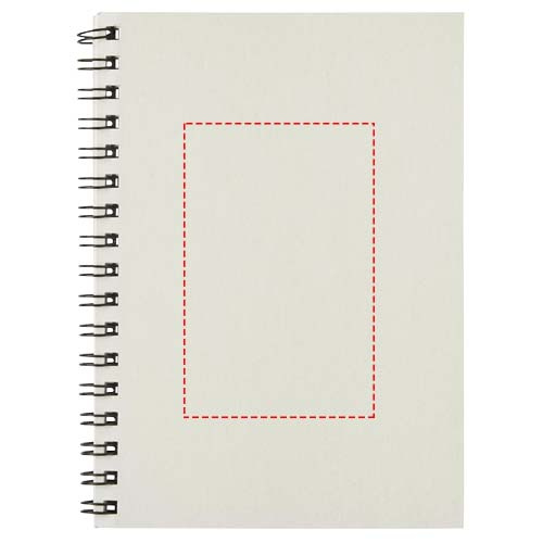 Desk-Mate® — kolorowy notes spiralny A6: Przód · Sitodruk