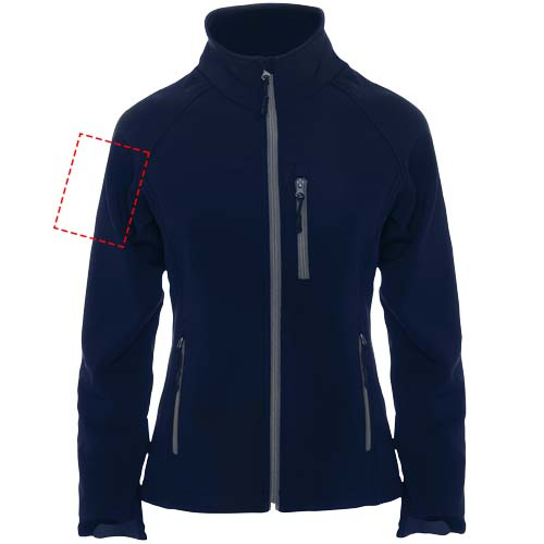 Antartida — damska kurtka softshell: Prawe ramię · Sitodruk