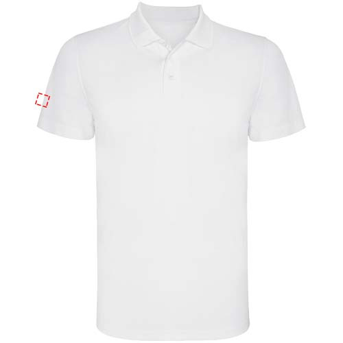 Monzha lasten lyhythihainen urheilupoolopaita: Right bicep · Embroidery fixed