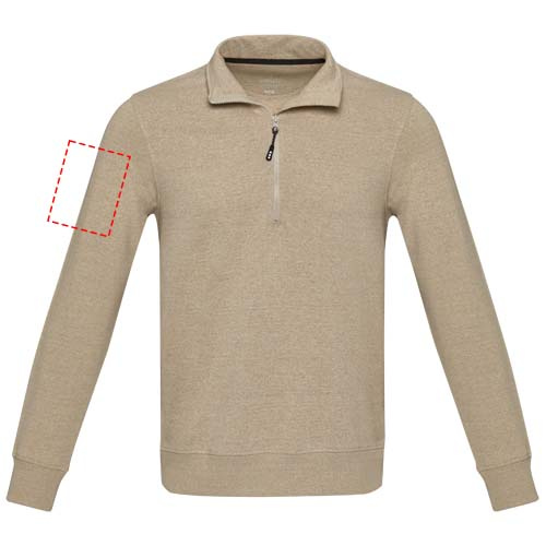 Tin unisex Aware™ recycled quarter zip sweater: Right bicep · DTF Transfer