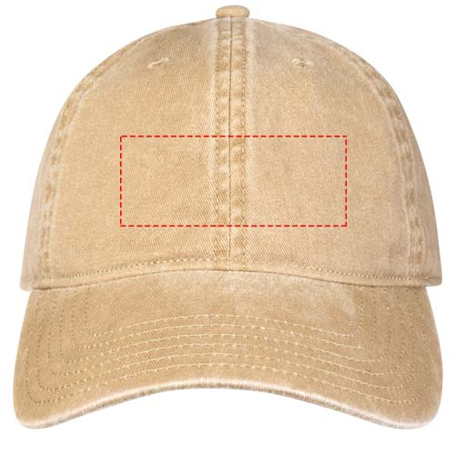 Grafton 6 panel washed cap: Front · Embroidery fixed