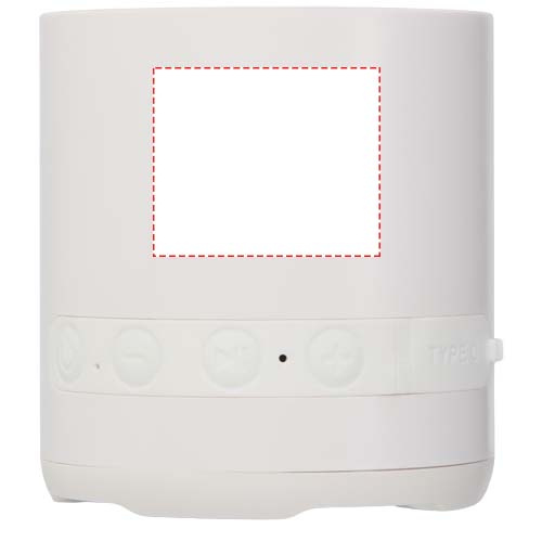 Hunor 3W recycled plastic wireless speaker: Front · Digital sticker