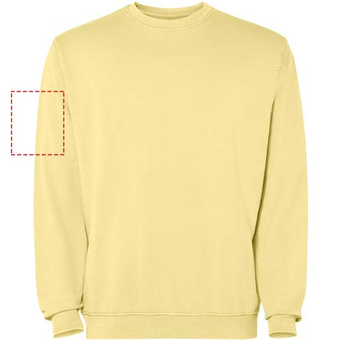 Jaya Pullover mit Rundhalsausschnitt Unisex: Left bicep · Screenprint