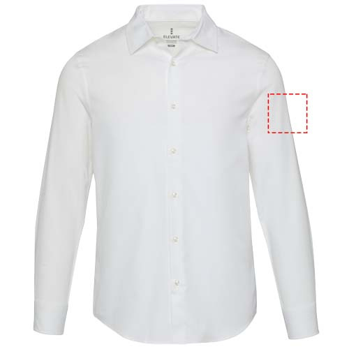 Męska koszula twill Citrine: Lewe ramię · Sitodruk