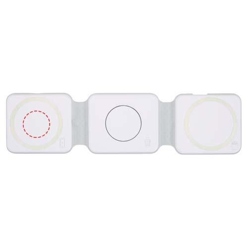 Armus 3-in-1 15W recycled plastic foldable wireless charger: Front · Padprint