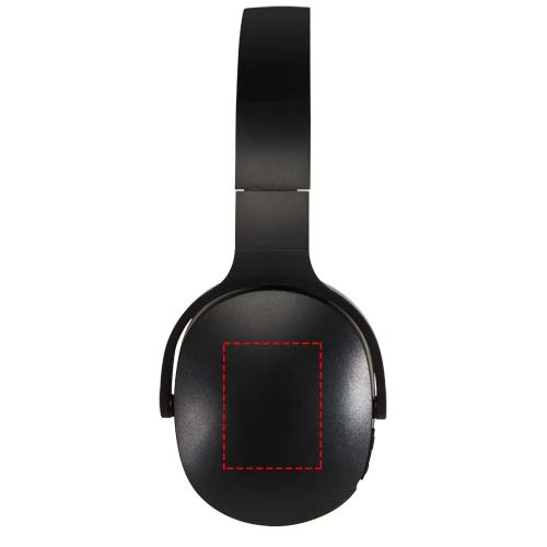 Ancha recycled plastic over-ear wireless Bluetooth® headset: Left earcup · Padprint