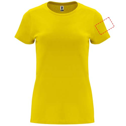 Capri short sleeve women's t-shirt: Left bicep · Transfer
