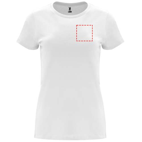 Capri short sleeve women's t-shirt: Left chest · Embroidery fixed