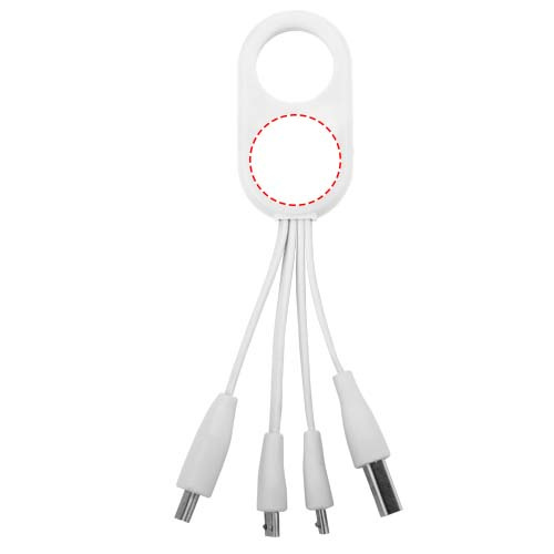 Troup 4-in-1 charging cable with type-C tip: Panel · Full color doming