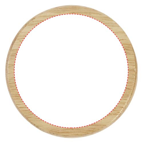 Scoll wooden coaster with bottle opener: Body · Full color doming