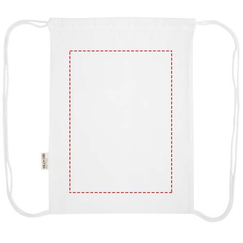 Oregon Blend 140 g/m² GRS recycled drawstring bag 5L: Back · Screenprint