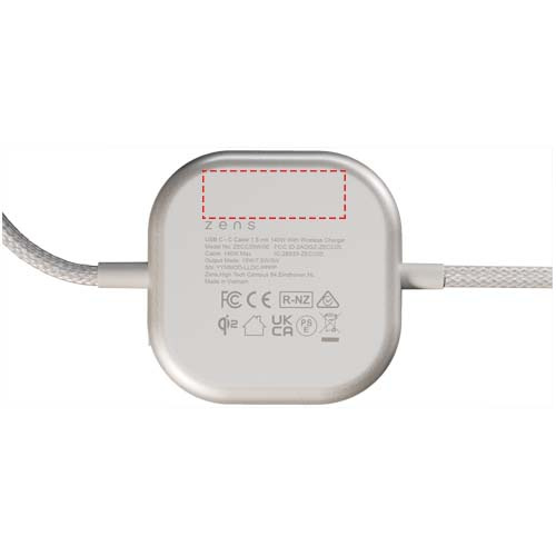 Przewód do ładowania Zens Pro 2 USB-C 2 w 1, 240 W: Back · Laser engraving