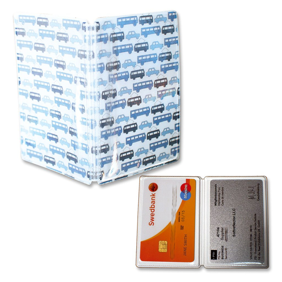 Reflective card holder – Cardholder two sides: Full product surface (size to confirm)