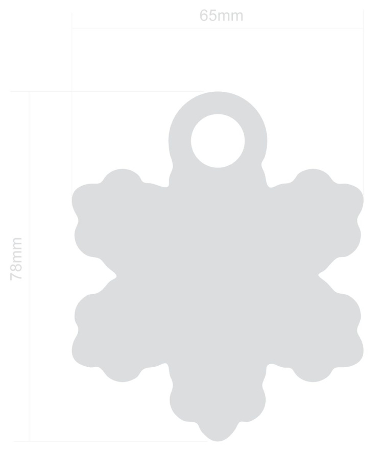 PVC-vapaa heijastin – Snowflake (PVC free): Full product surface (size to confirm)