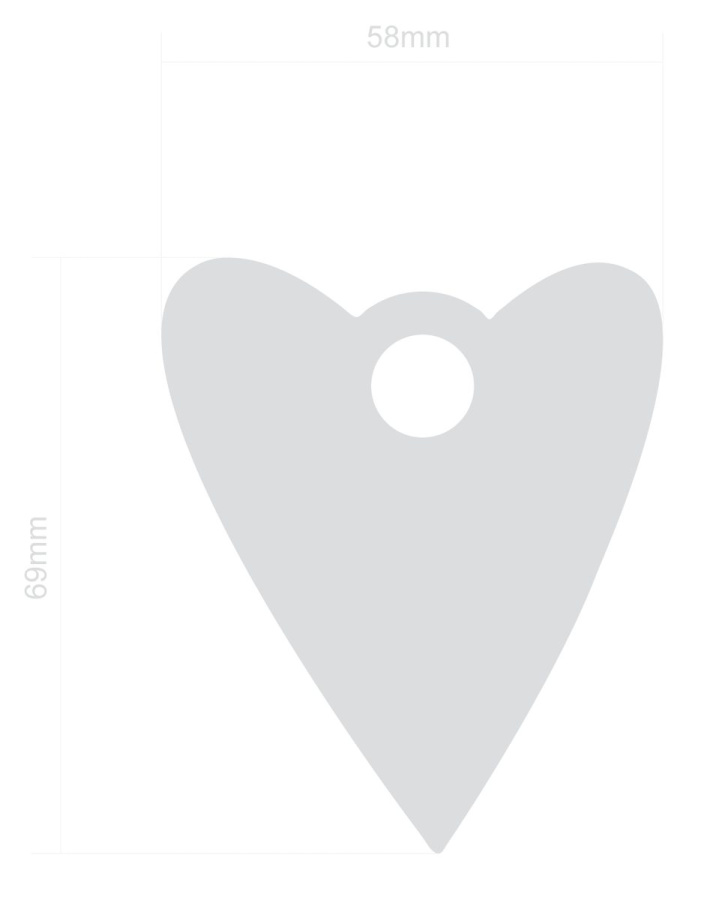 PVC-vaba helkur – Heart (PVC free): Kogu toote pind (mõõt kinnitamisel)