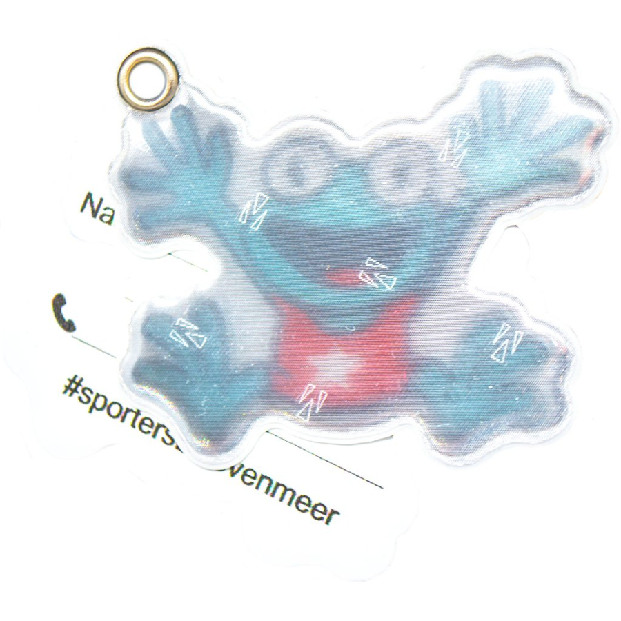 Name tag reflector – Luggage tag Frog: Full product surface (size to confirm)