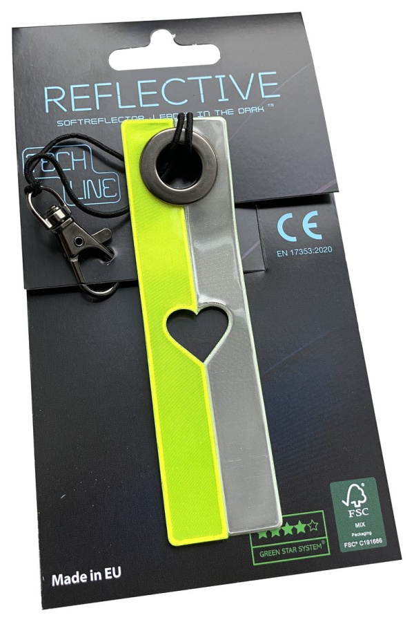 Светоотражатель Loop Strap – White-Yellow heart: Full product surface (size to confirm)