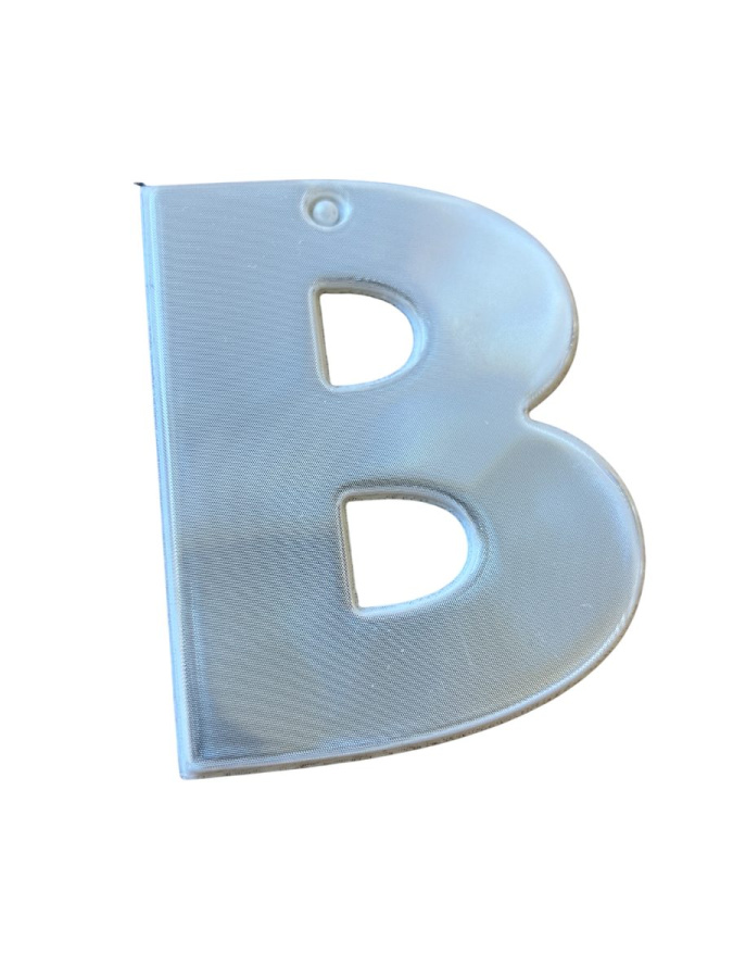 Buchstabenreflektor – Alphabet Letter B: Full product surface (size to confirm)