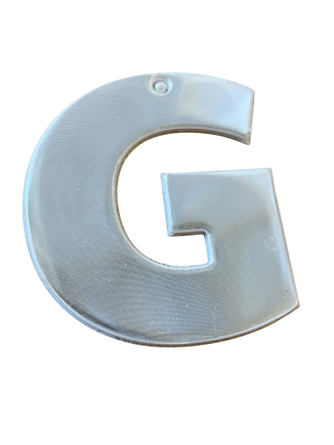Letter reflector – Alphabet Letter G: Full product surface (size to confirm)