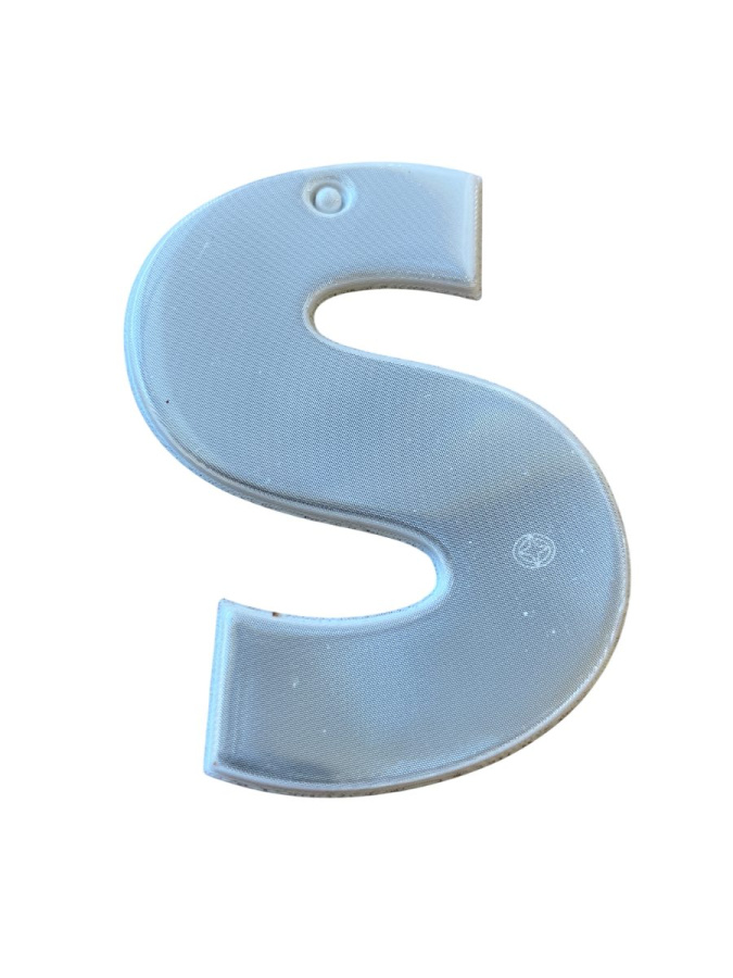 Buchstabenreflektor – Alphabet Letter S: Full product surface (size to confirm)
