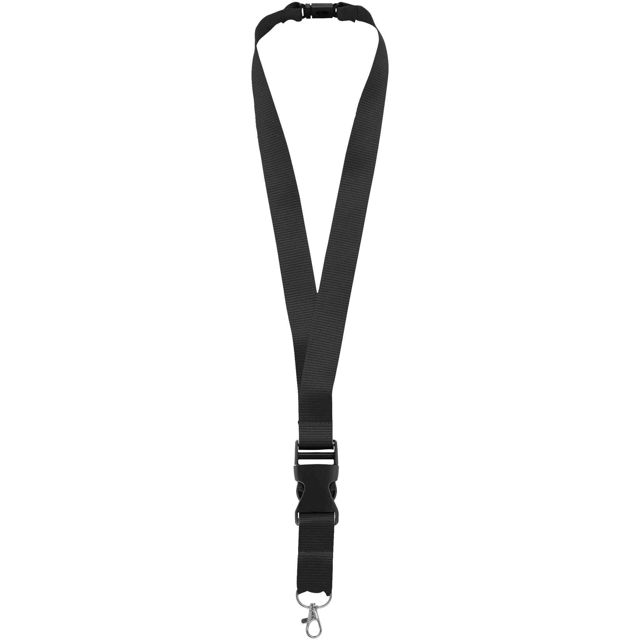 Yogi lanyard with detachable buckle, black | Logotrade