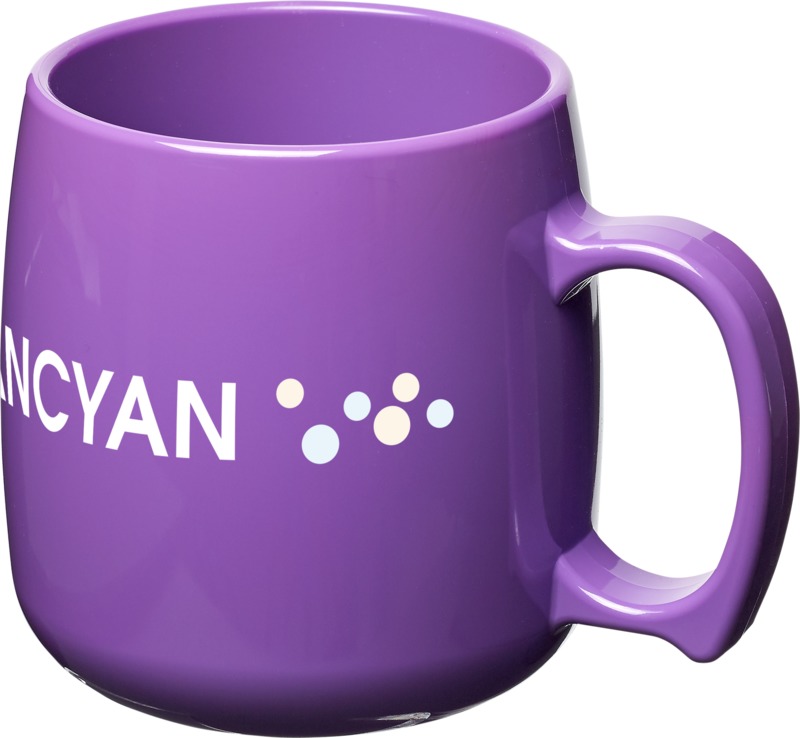 Classic 300 ml plastic mug, purple | Logotrade