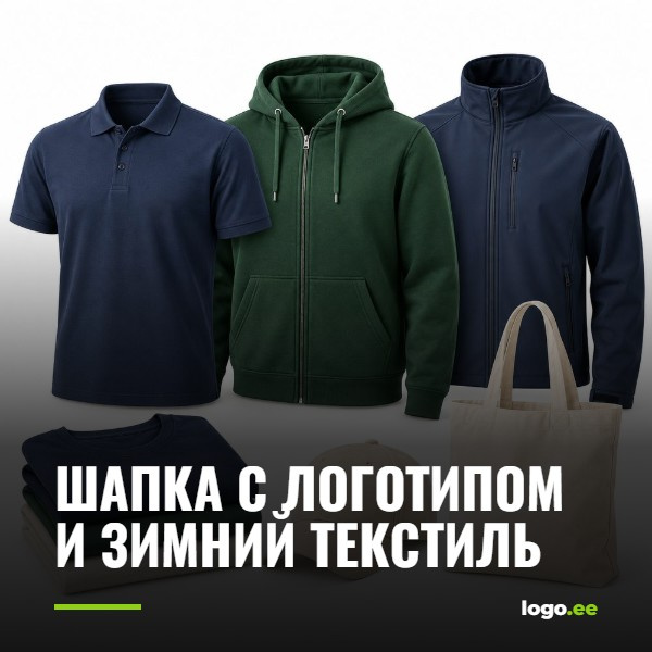 Шапка с логотипом и зимний текстиль: шарфы, перчатки и баффы