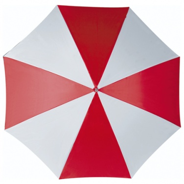 Изображение зонтика - красный и белый автоматический зонт-трость Материал: полиэстер 170T,