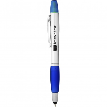 Логотрейд pекламные cувениры картинка: Шариковая ручка-стилус с маркером Nash, синий