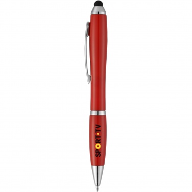 Лого трейд бизнес-подарки фото: Шариковая ручка-стилус Nash, красный
