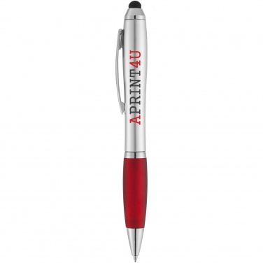 Лого трейд бизнес-подарки фото: Шариковая ручка-стилус Nash, красный