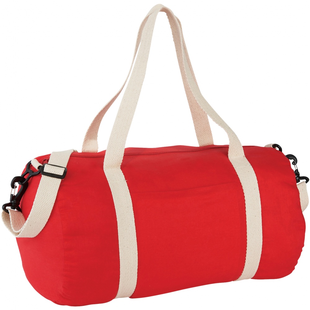 Логотрейд pекламные cувениры картинка: Хлопковая сумка Barrel Duffel, красный
